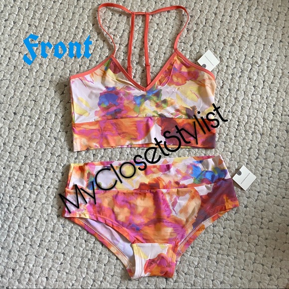 ANTHROPOLOGIE Strappy Bra Panty Tie Dye Set NWT S - Picture 3 of 6